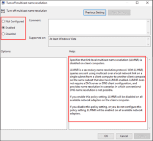 Multicast Name Resolution via GPO (Group Policy Object)