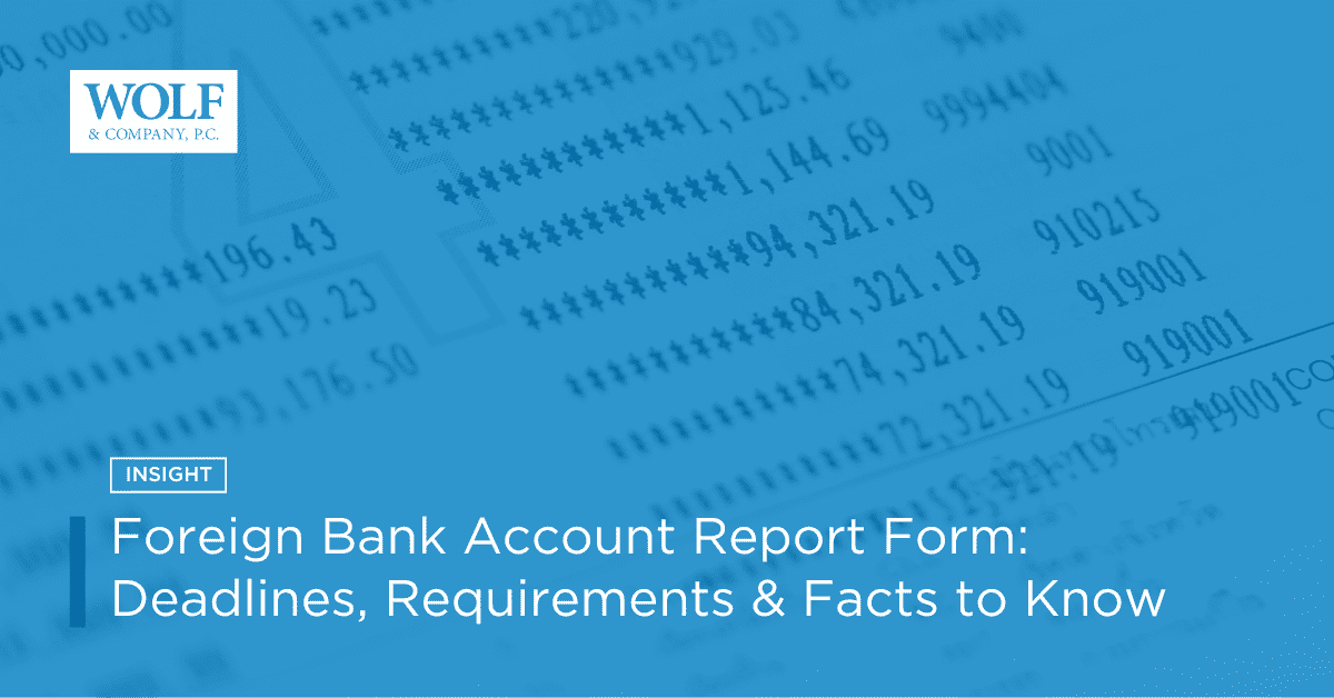 FinCEN Form 114, FBAR Foreign Bank Account Report