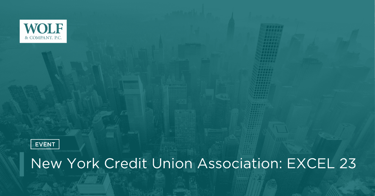 New York Credit Union Association EXCEL 23 Wolf & Company, P.C.