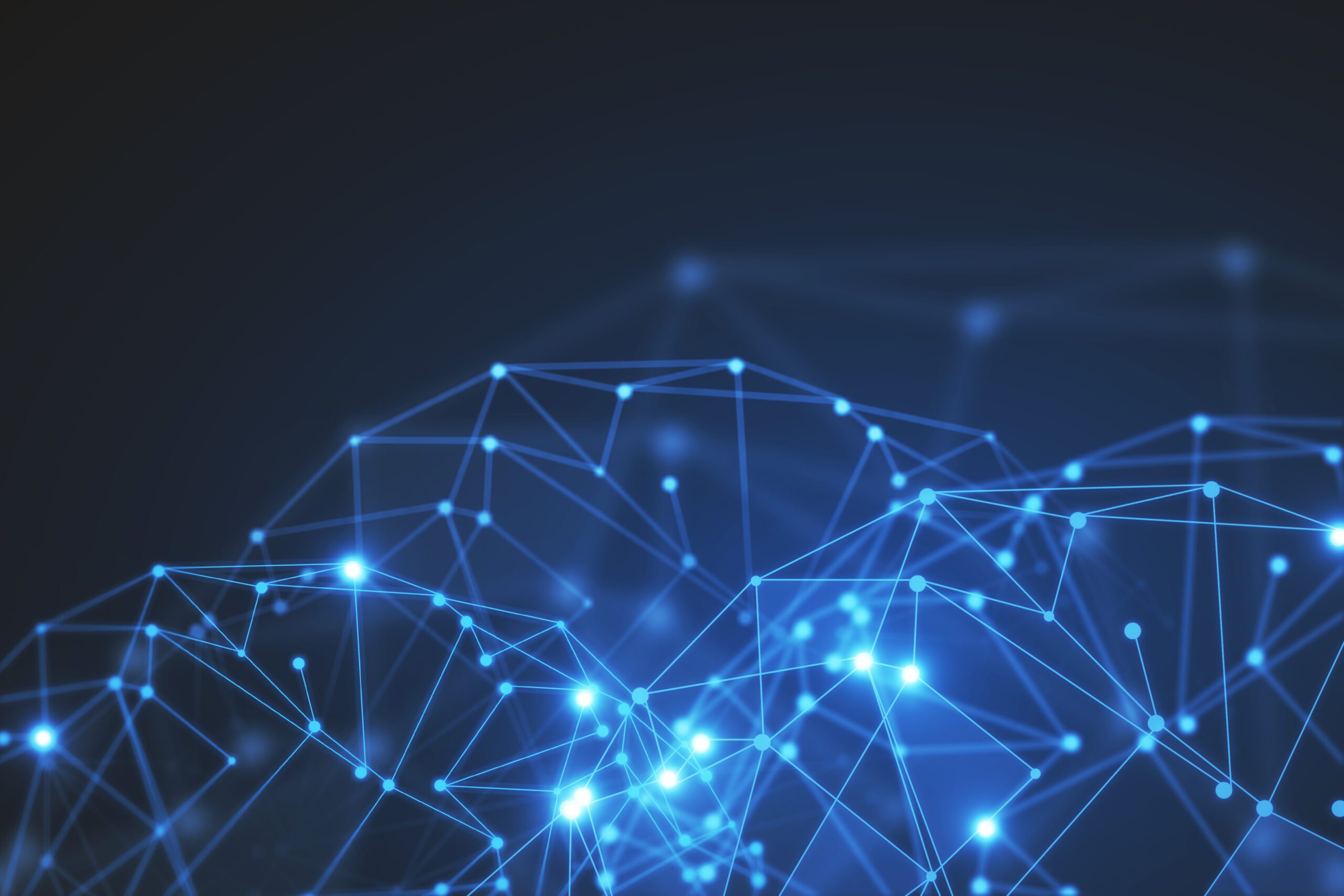 Abstract,Glowing,Blue,Polygonal,Background.,Technology,,Innovation,And,Future,Concept.